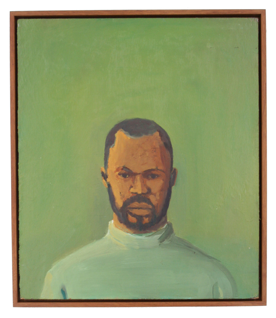 Self Portrait at Skowhegan 2002 20 x 24 oil on panel with floating frame