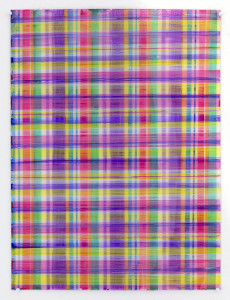 Plaid, 2015, acrylic on acrylic, 18x24" 